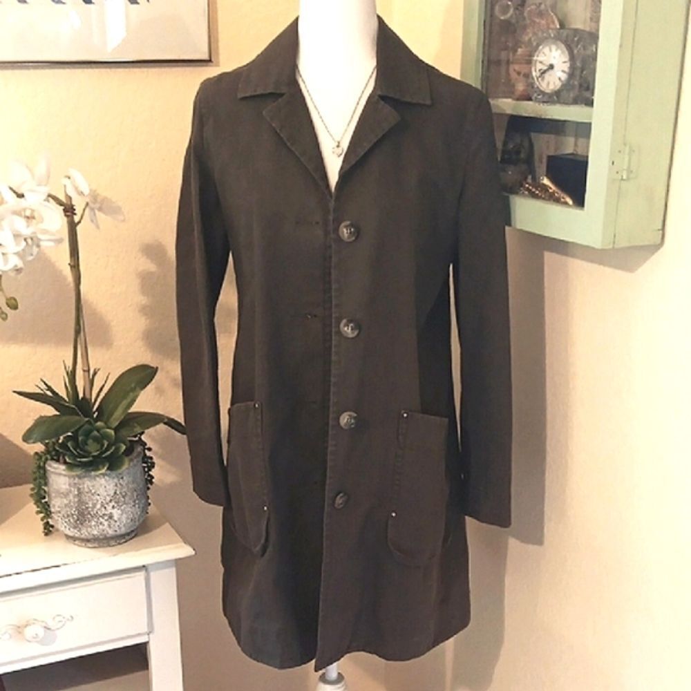 Ryan Roberts Dark Olive Canvas Button-Up Coat. Western. Country. Outdoor.